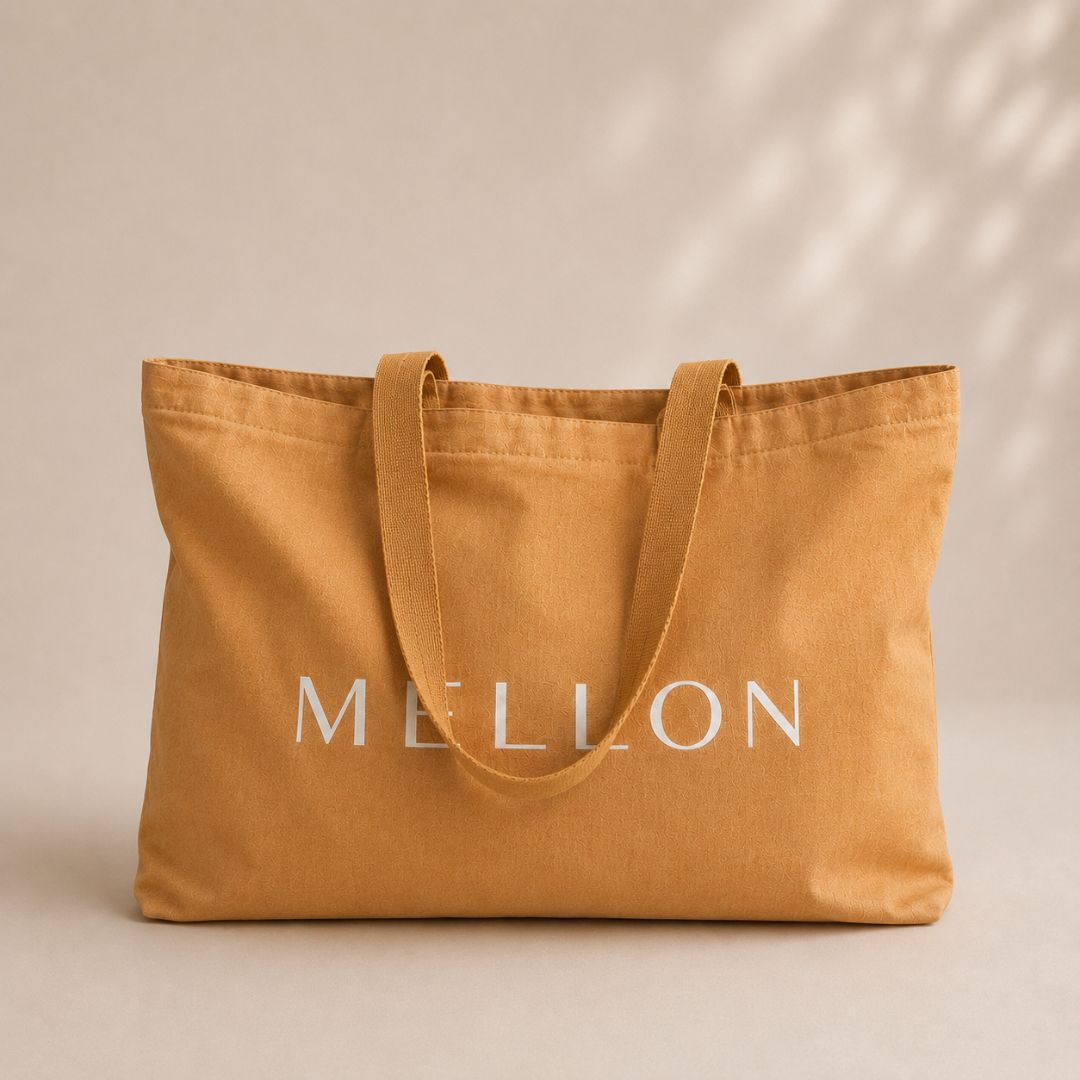 De handige gele totebag van Mellon